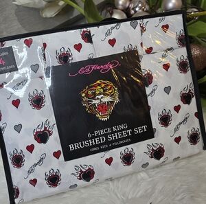 Ed Hardy 6Piece King Double Brushed sheet set.New